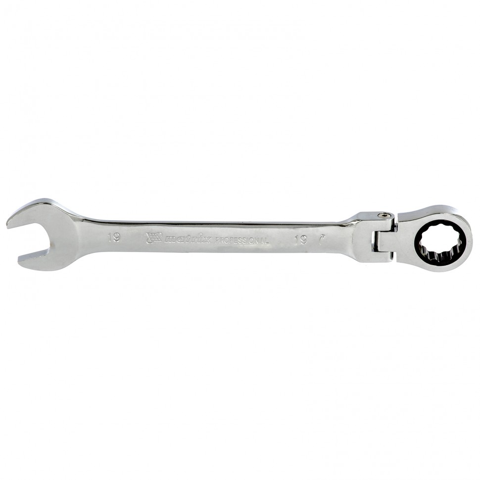Ключ комбинированный трещетчотый 19 мм,шарнирный//MATRIX PROFESSIONAL